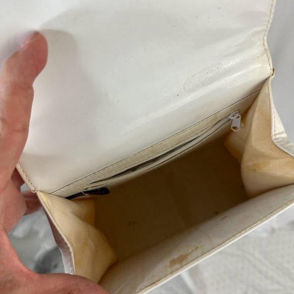Vintage Y2K Esprit Shiny White Handled Mini Crossbody Bag - Picture 6 of 14